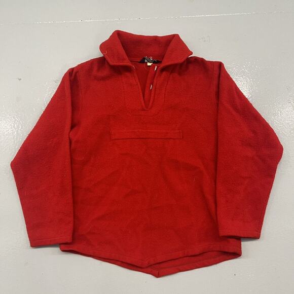 Vintage 60s Woolrich Red Wool Poncho Pullover - Picture 1 of 3